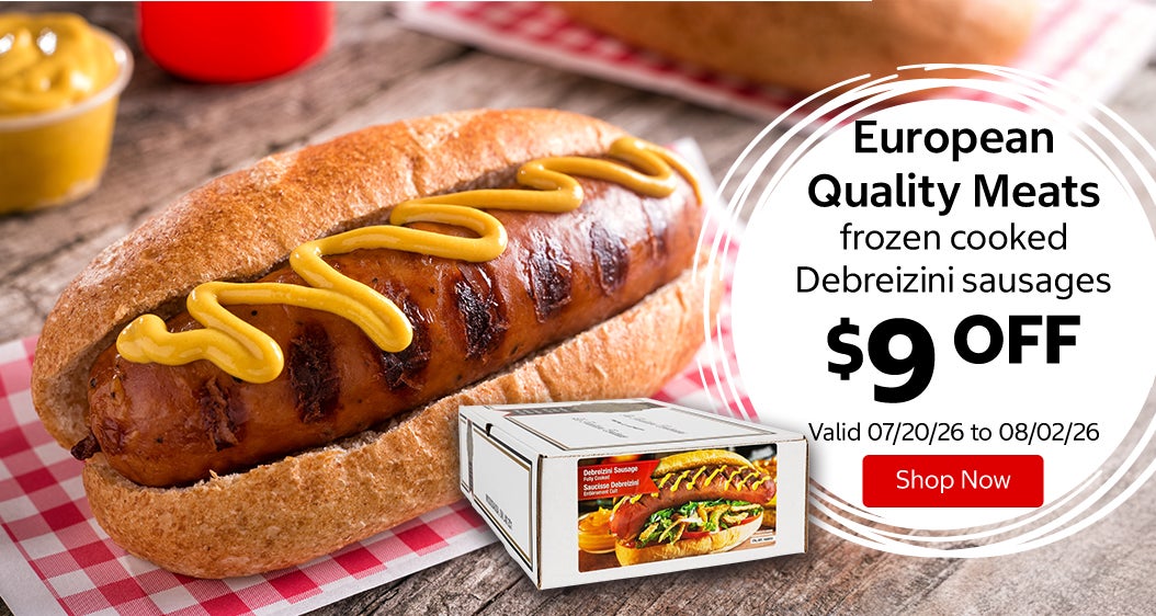 European Quality Meats frozen cooked Debreizini sausages $9 OFF Valid 07/20/26 to 08/02/26 Shop Now 