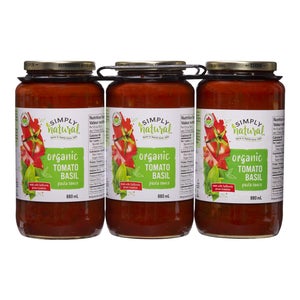 Simply Natural Organic Tomato Basil Pasta Sauce, 3 x 880 mL