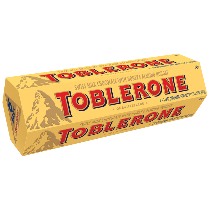 Toblerone Swiss Milk Chocolate Bar with Honey & Almond Nougat