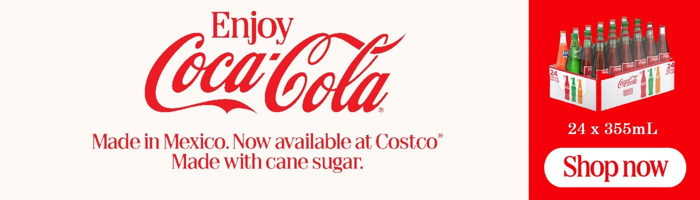 Enjoy Coca-Cola  Made in Mexico. now available at Costco. Made with cane sugar  24 x 355 mL Shop Now