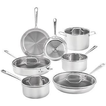 T-Fal Tri-Ply Stainless Steel 12-Piece Cookware Set