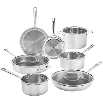 T-Fal Tri-Ply Stainless Steel 12-Piece Cookware Set