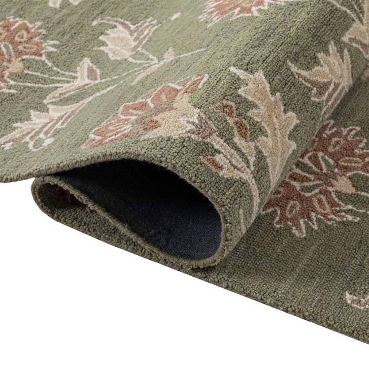 Obeetee Delilah Hand Tufted Wool Runner Rug, Oris Green, 2'6” x 8