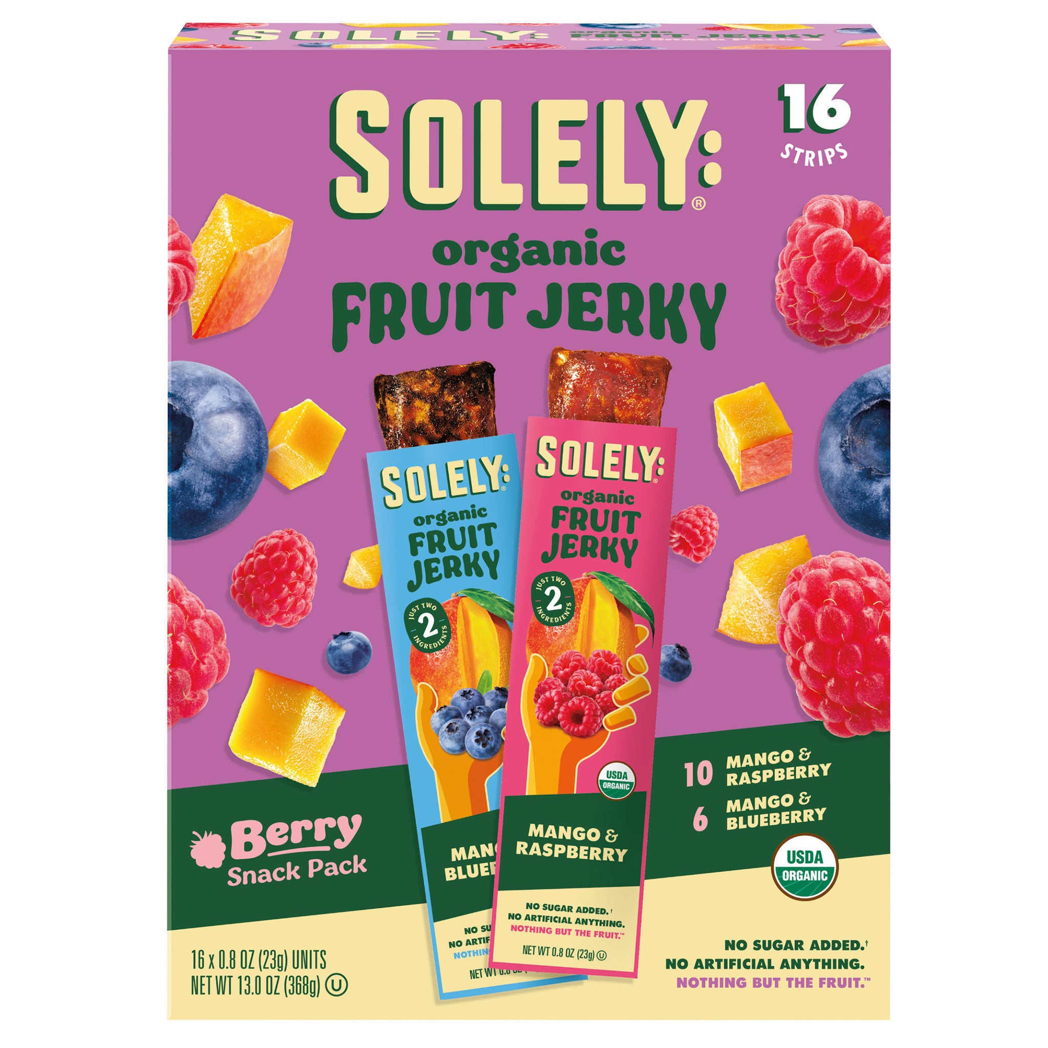 Solely Organic Fruit Jerky Variety Pack, 0.8 oz, 16-count | Costco
