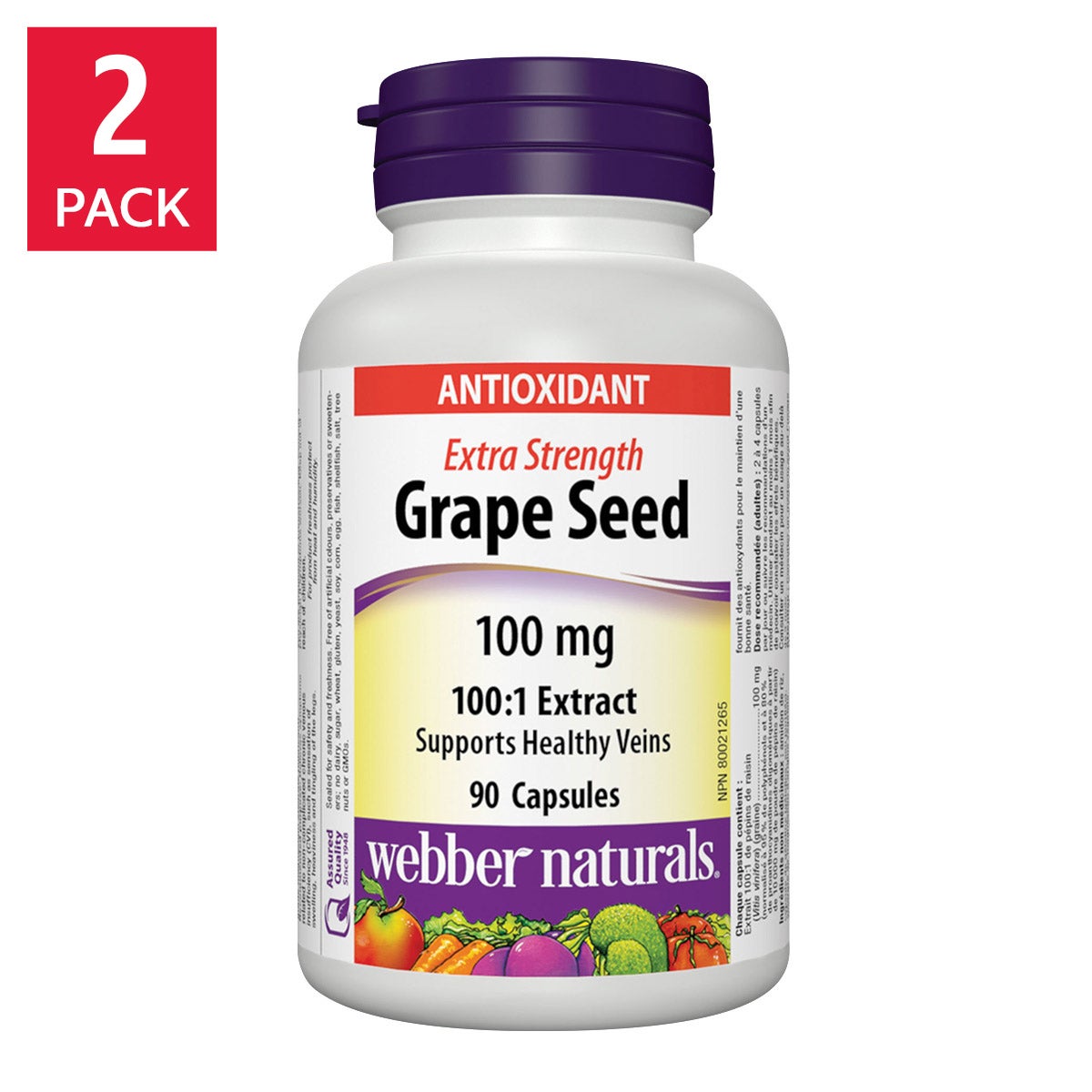 webber naturals Extra Strength Grape Seed 100:1 Extract 100 mg