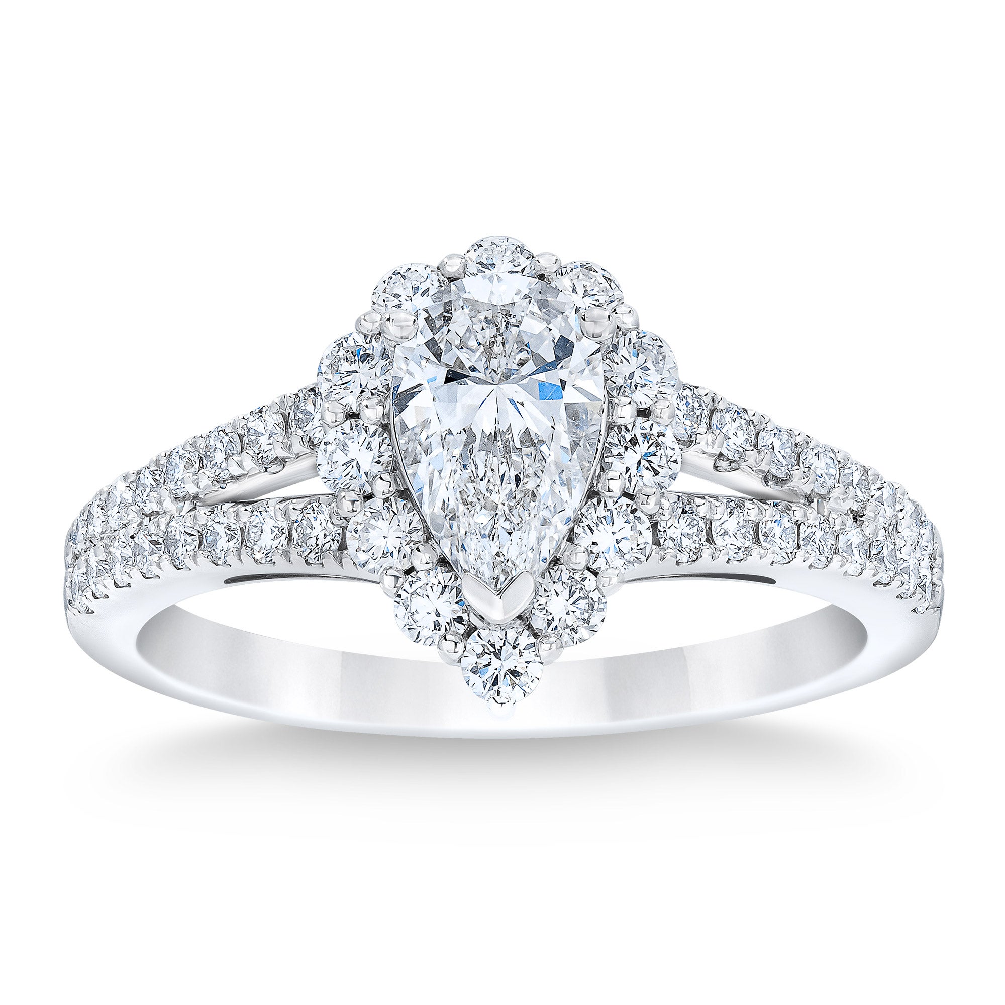PLATINUM VS2 I 1.30CTW PEAR SHAPE DIAMOND RING (0.70CTR)
