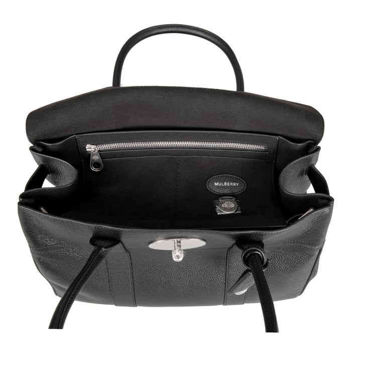Mulberry Small Bayswater Grain Leather Bag, Black | Costco
