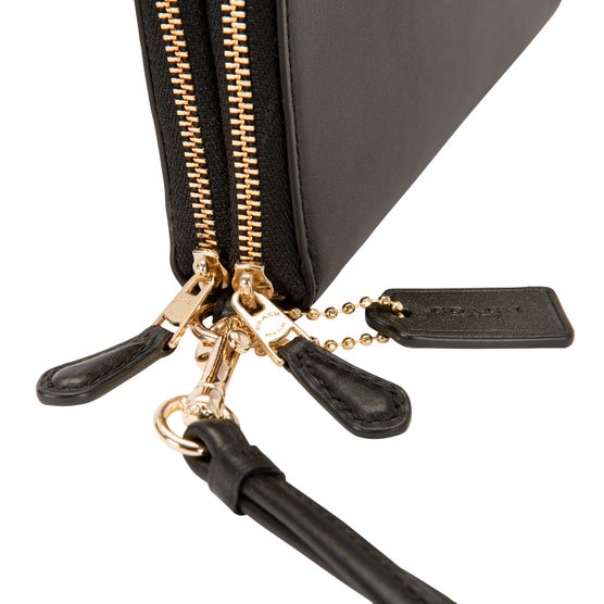 Coach Small Double Zip Phone Wallet Black | Costco