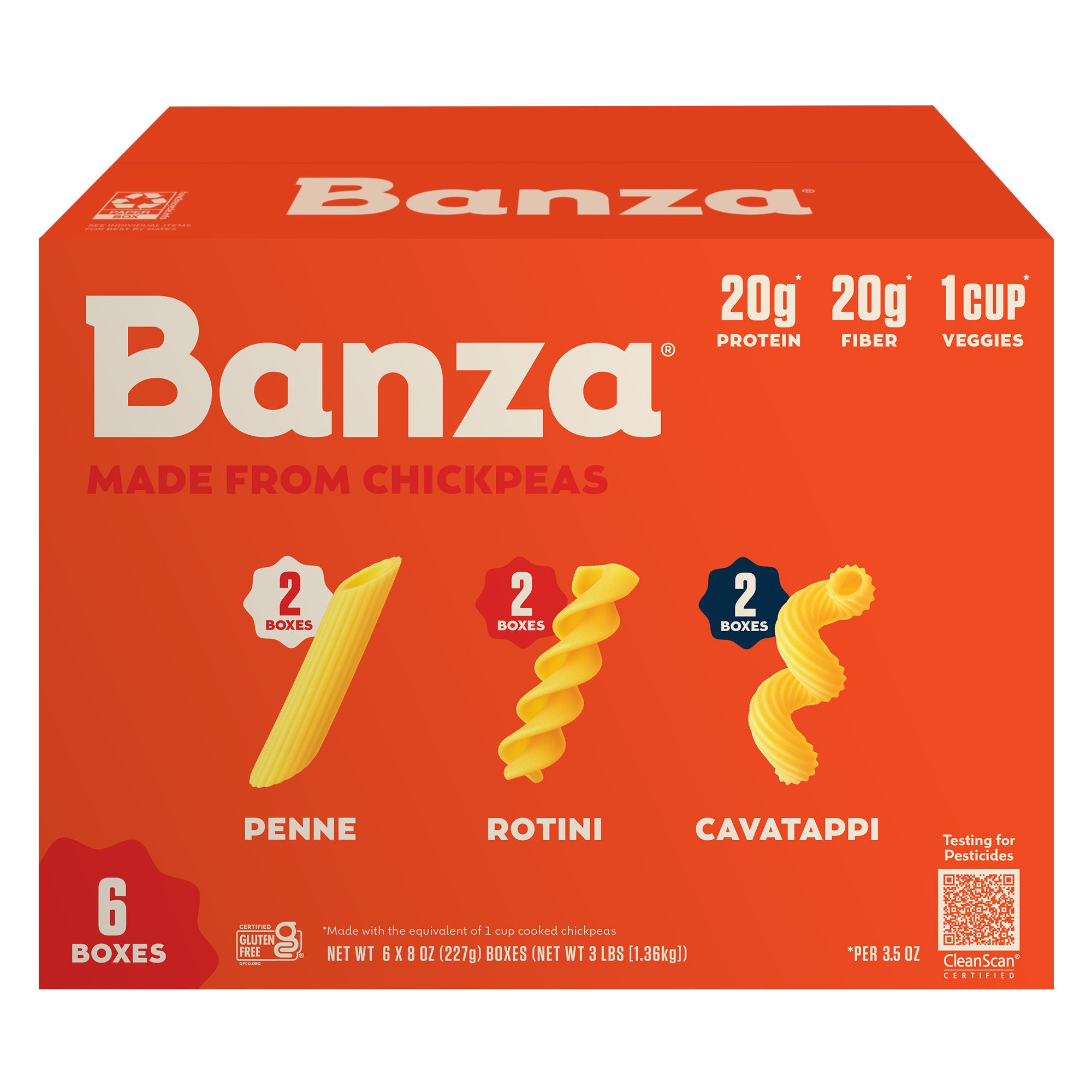 BANZA CHICKPEA PASTA VARIETY 6PK 8OZ EACH