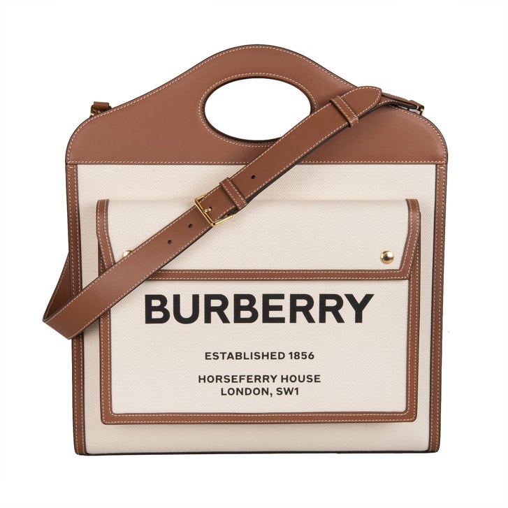 Burberry Medium Pocket Tote Bag Brown / Natural | Costco