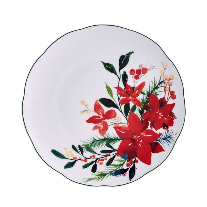 Mikasa Merry Poinsettia 12-piece Bone China Dinnerware Set | Costco