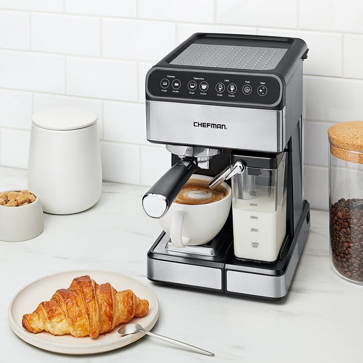 Chefman 6-in-1 Stainless Steel 15-Bar Pump Espresso Machine | Costco