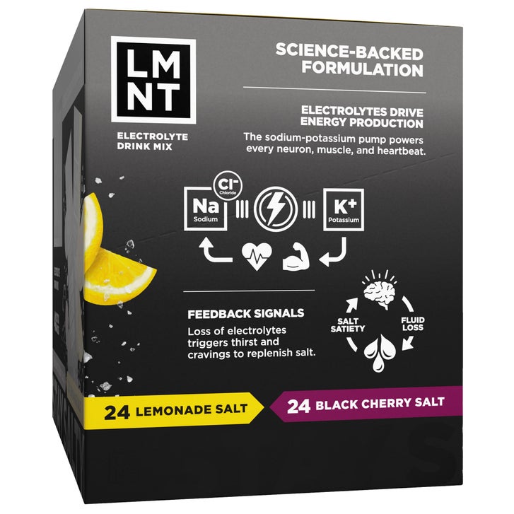 LMNT Zero Sugar Electrolytes, 48ct Drink Mix Variety Pack, Black