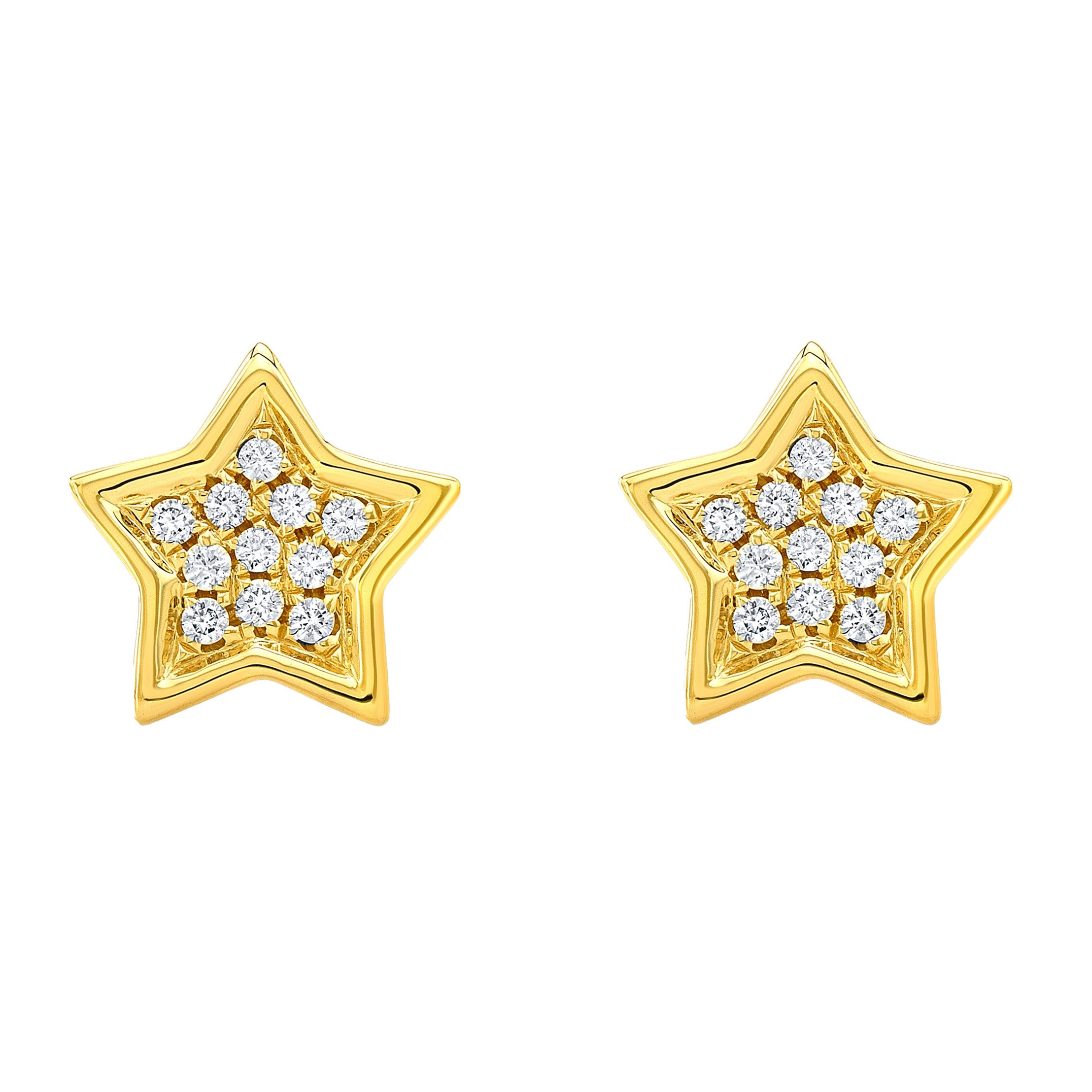 Round Brilliant Star Shaped Diamond Stud Earrings (0.07 ctw) | Costco