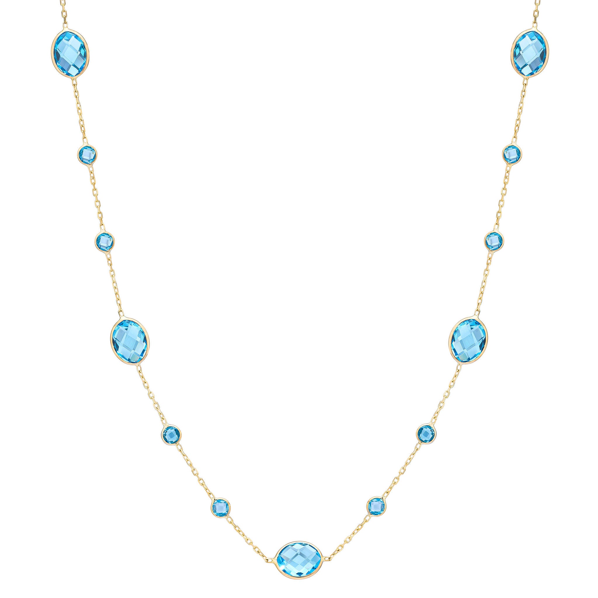 Blue Topaz 14kt Yellow Gold Necklace