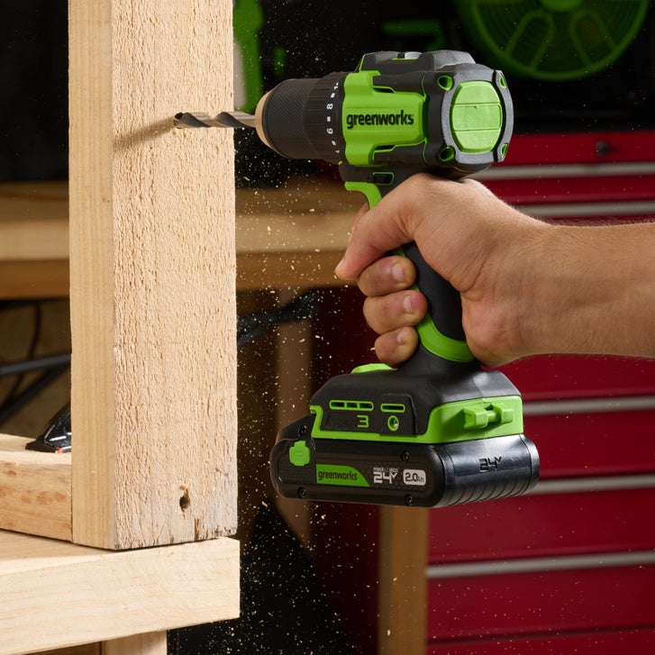 Greenworks 24V Drill & Impact Driver 2x2Ah Battery, 4Ah Battery