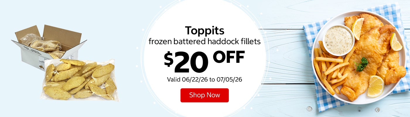 Toppits frozen battered haddock fillets $20 OFF Valid 06/22/26 to 07/05/26 Shop Now 