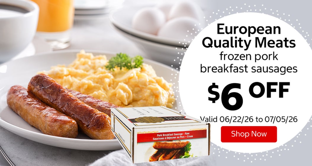 European Quality Meats frozen pork breakfast sausages $6 OFF Valid 06/22/26 to 07/05/26 Shop Now 