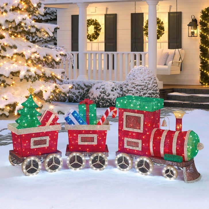コストコクリスマス装飾 列車セット LEDライト 3ピース Random Twinkling LED Train Set, 3-piece | Costco