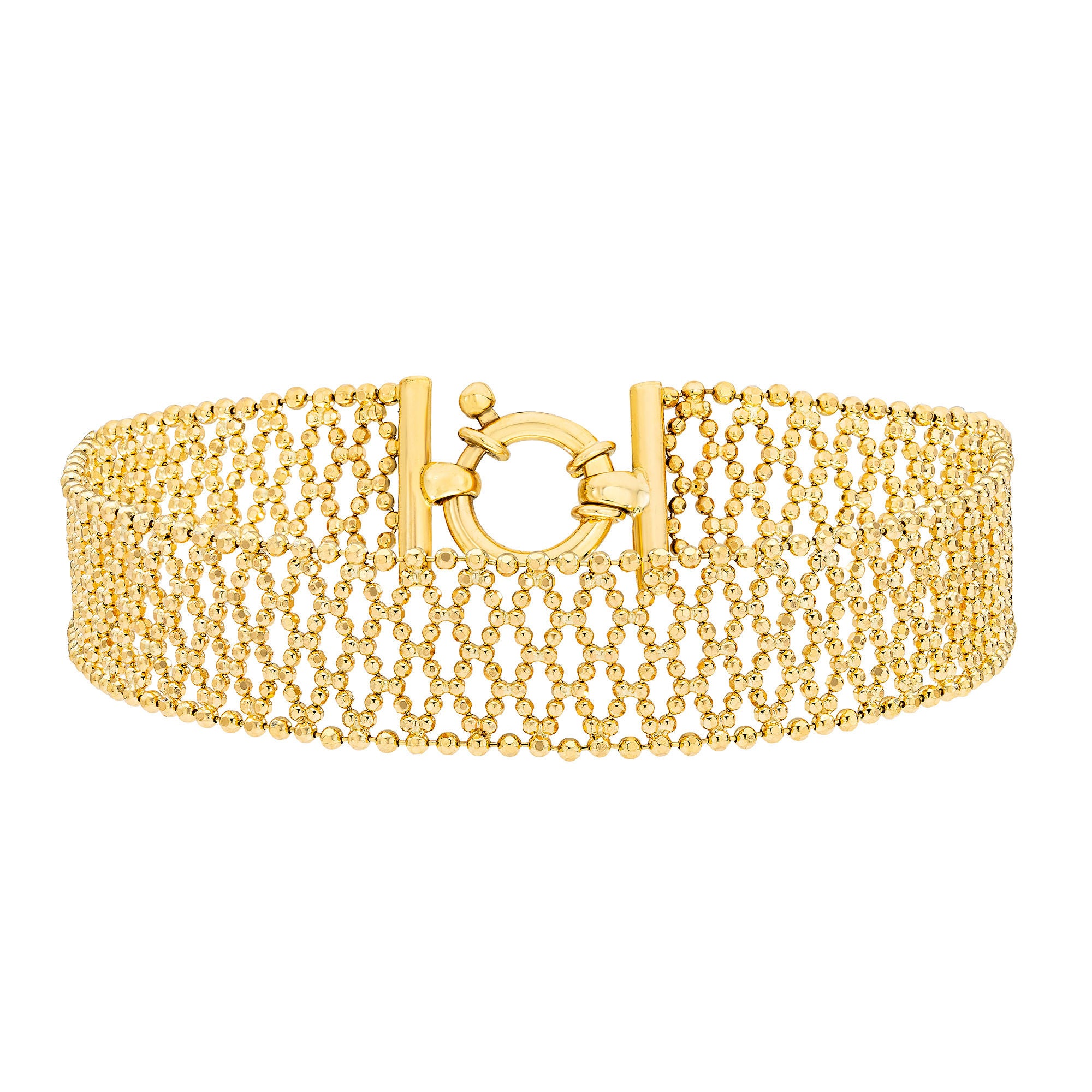 14kt Yellow Gold Beaded Weave Bracelet | Costco