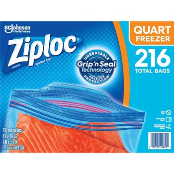 Ziploc Grip 'n Seal Freezer Bags, Quart, 216 ct | Costco