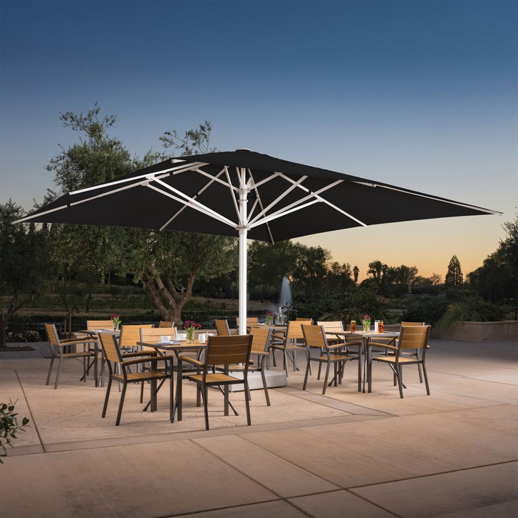 industrial strength patio umbrellas PURPLE LEAF 14ft Market Umbrella with Base Double-Sided Rectangle Outdoor Table Sun with Crank 12 Heavy Duty Sturdy Ribs for Pool Beach Deck Backyard Cream : Patio, Lawn Designed for comfort and functionality 11 Foot Aluminum Pulley Lift