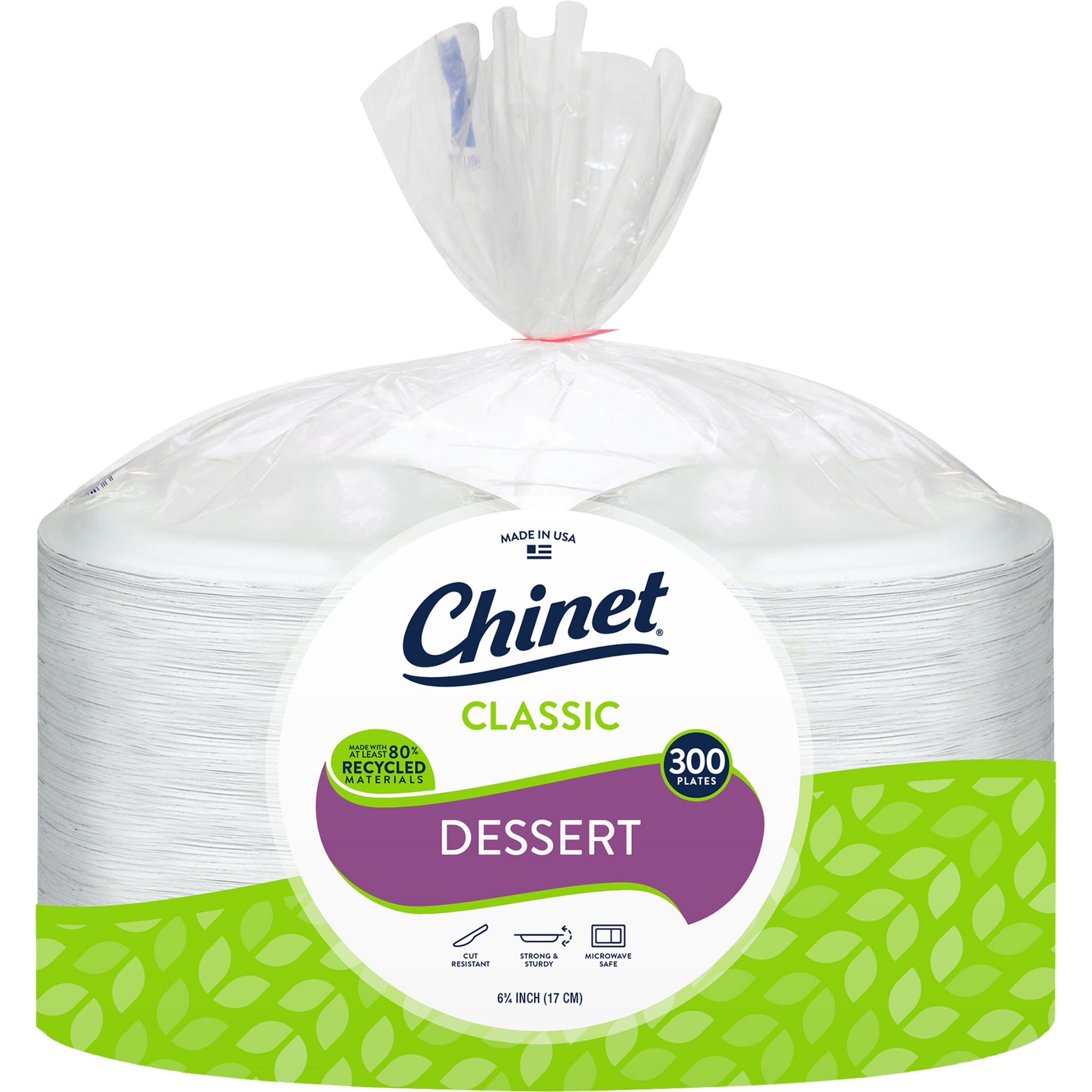 Chinet Appetizer/Dessert Plates, Classic White, 300-count
