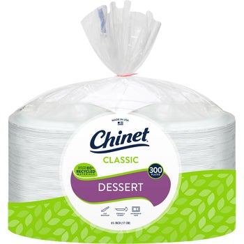 Chinet 6-3/4" Paper Plate, White, 300 ct