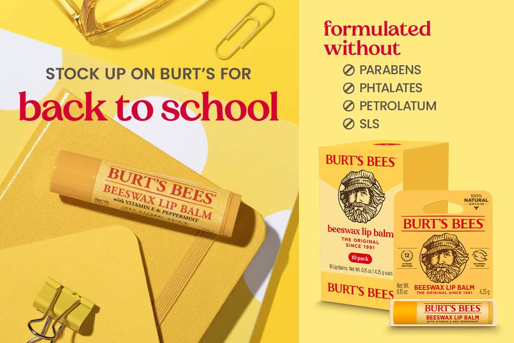 Burt's Bees Beeswax Lip Balm, 0.15 oz, 10 ct
