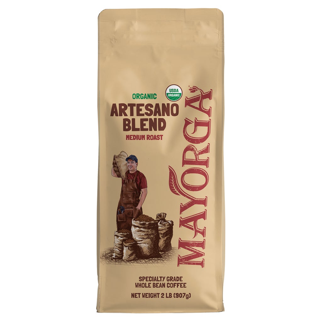 **Mayorga** Whole Bean Coffee, Organic Artesano Blend, Medium Roast, 2 lbs