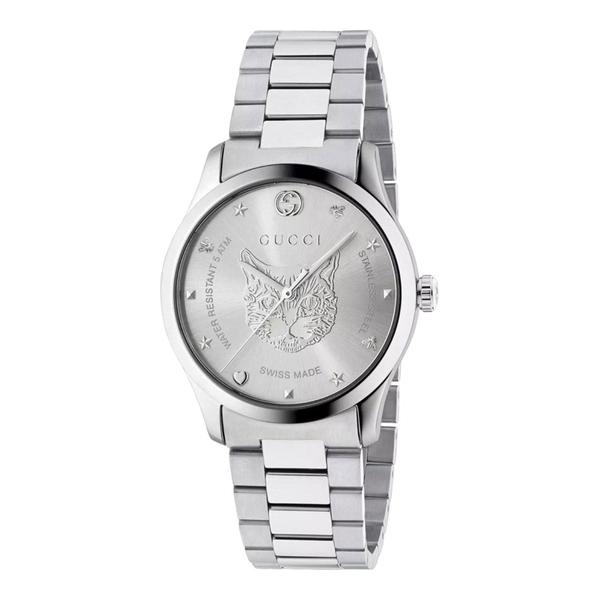 Gucci G-Timeless 38mm Silver Dial Stainless Steel Ladies Quartz