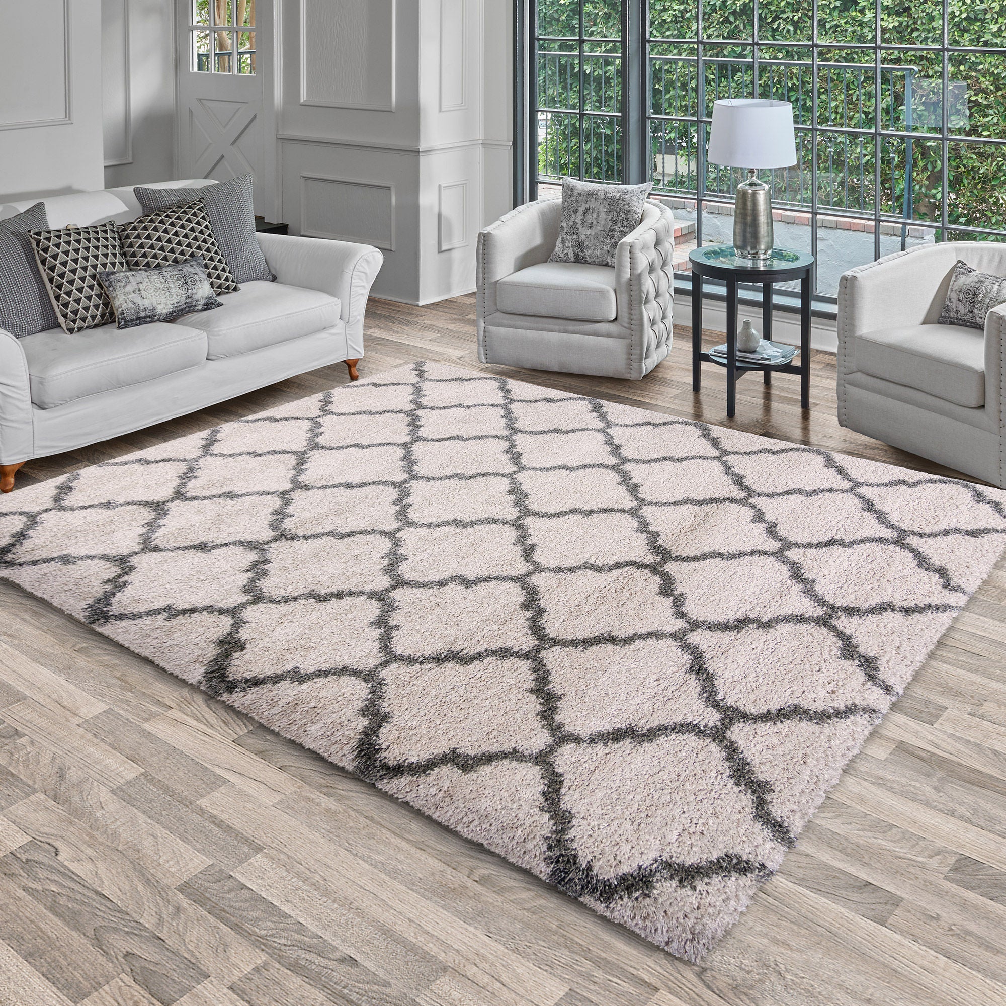Thomasville Marketplace Luxury Shag Rug Collection, Trellis, 6'6