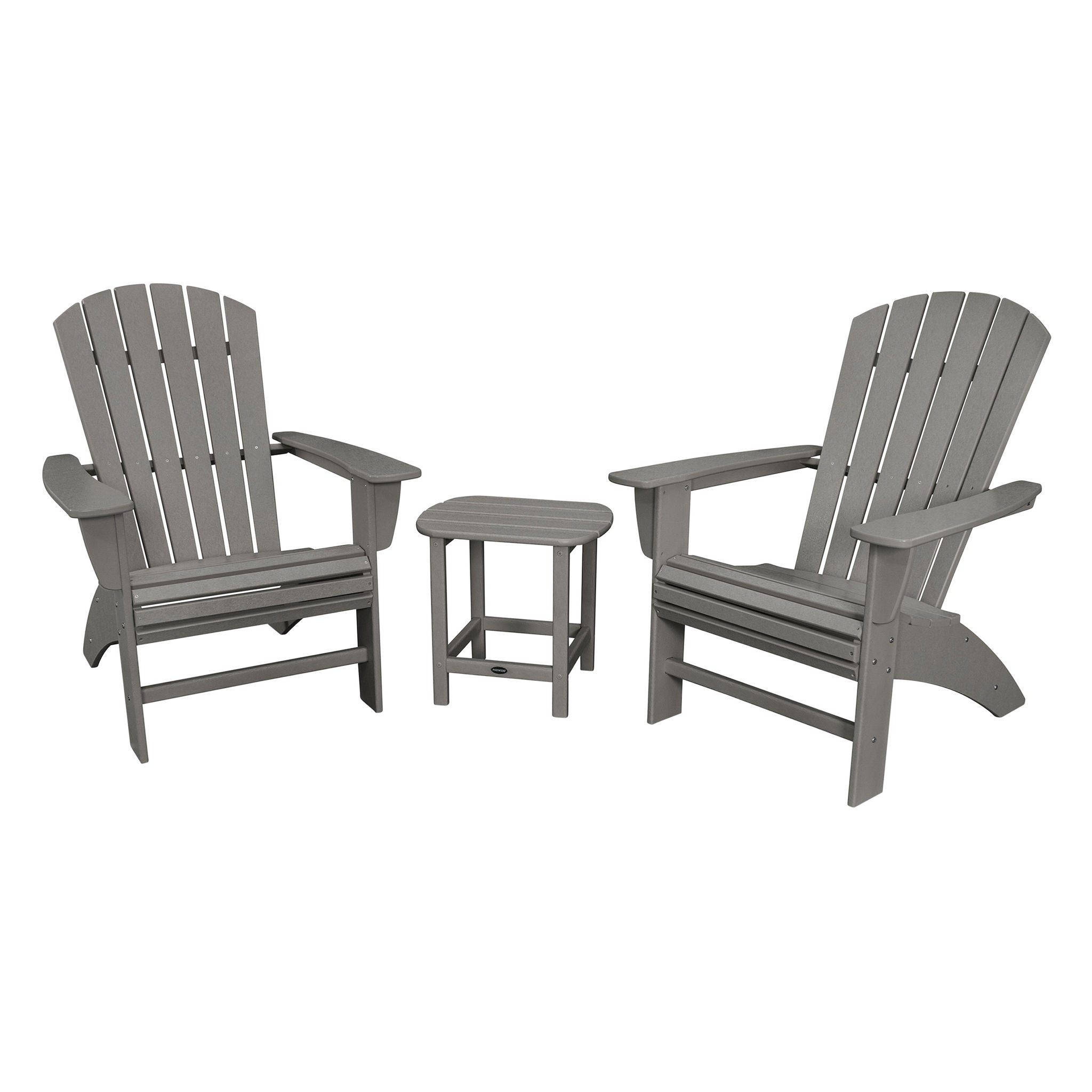 POLYWOOD Portside 3-piece Outdoor Patio Shellback Adirondack Set