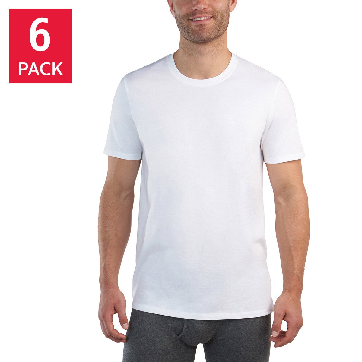 Kirkland Signature Men's Midweight Crew Tee, 6-pack