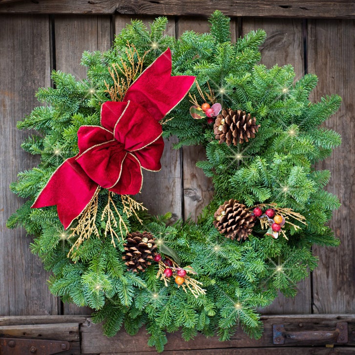 Fresh Cranberry Splash Lighted LED Wreath | Costco