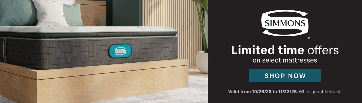 SIMMONS  Save up to $400 on select mattresses  Valid from 10/26/26 to 11/22/26.  Shop Now While quantities last