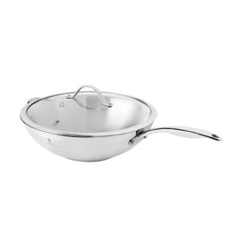 HENCKELS Aragon Wok with Glass Lid, 32 cm (12.6 in.)