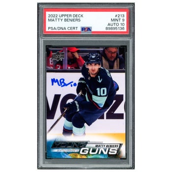 ソナーポケット　matty マティー　書き初め　サイン Matty Beniers Autographed 2022 Upper Deck Young Guns Rookie Card
