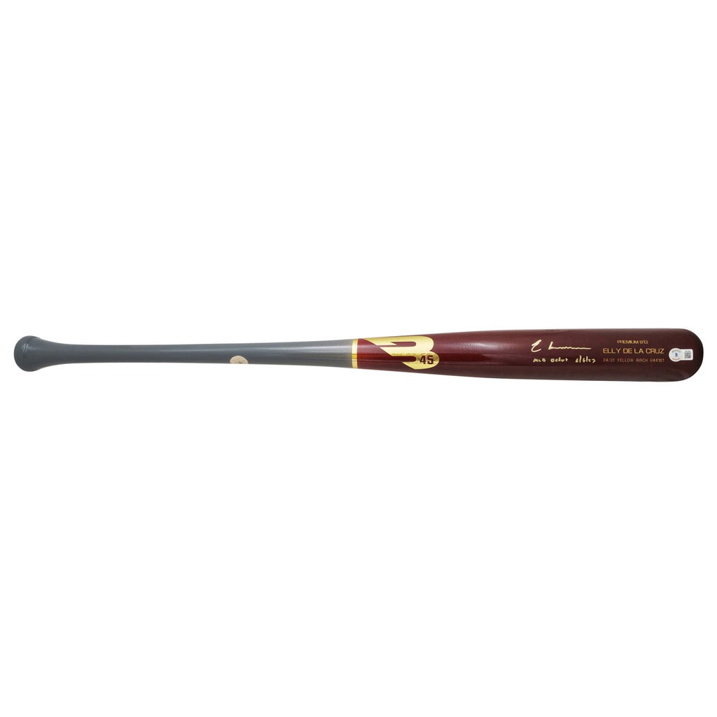 Elly De La Cruz Autographed Red B45 Player Model Baseball Bat