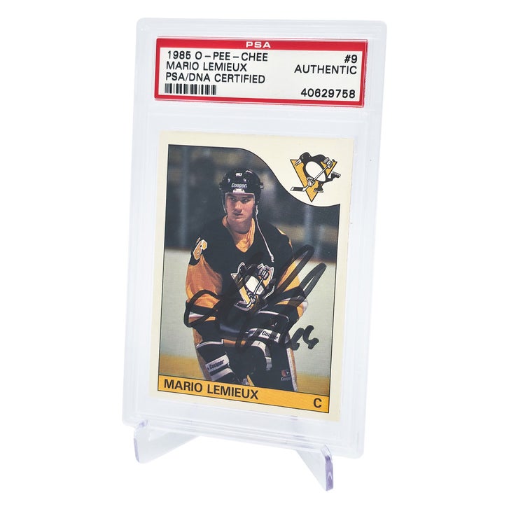 Mario Lemieux Autographed 1985 O-Pee-Chee Rookie Card #9