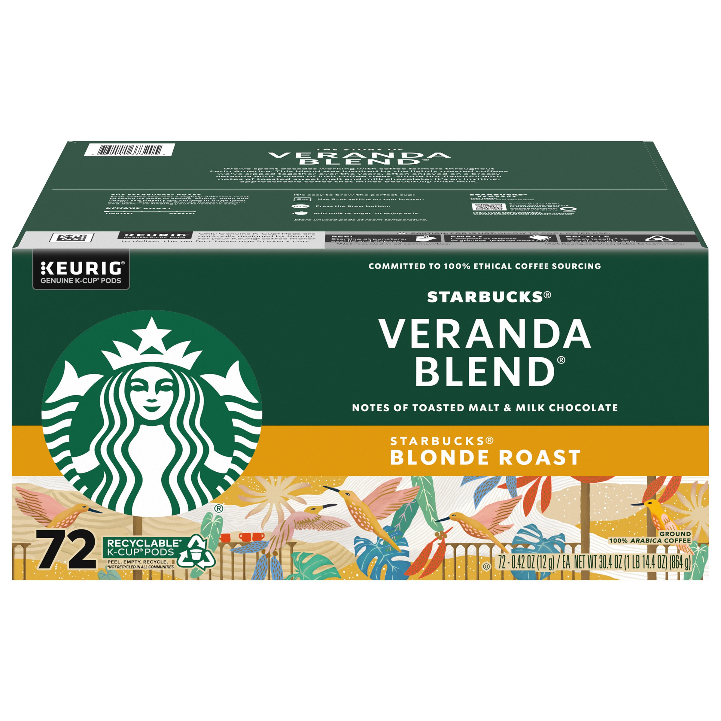 Starbucks Coffee Veranda Blend Blonde Roast K-Cup, 72-count | Costco