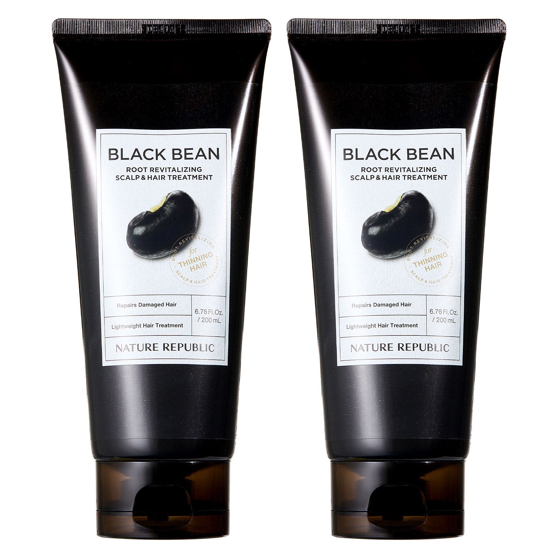 Nature Republic Black Bean Root Revitalizing Scalp & Hair Treatment, 6.76 fl oz, 2-pack