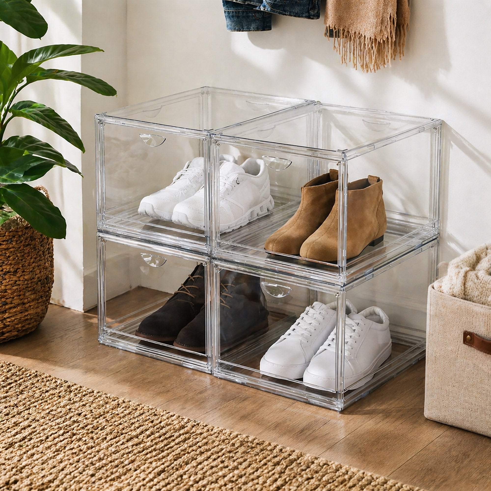 Clear Stackable Shoebox & Organizer, 4-pack | Costco