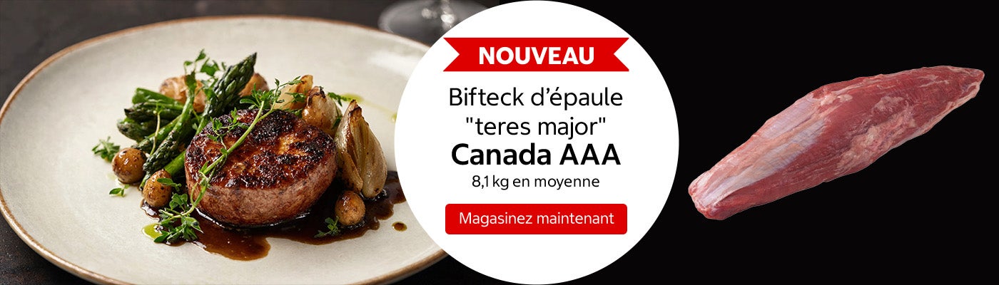Nouveau Bifteck d’épaule "teres major" - Canada AAA 8,1 kg en moyenne Magasinez maintenant