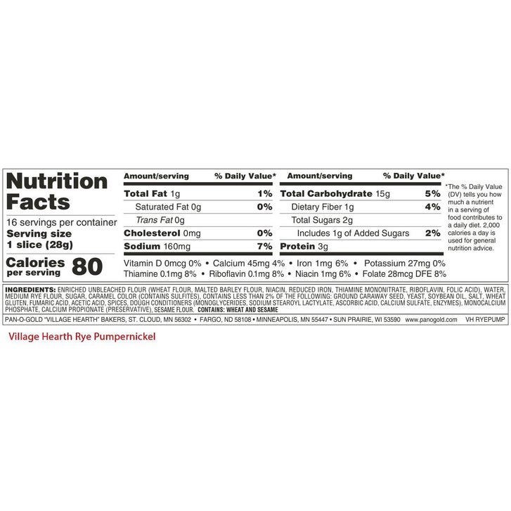 Village Hearth Rye Pumpernickel Bread, 16 oz | Costco