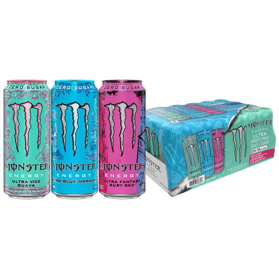 Monster Energy Drink, Zero Sugar, Variety Pack, 16 fl oz, 24 ct