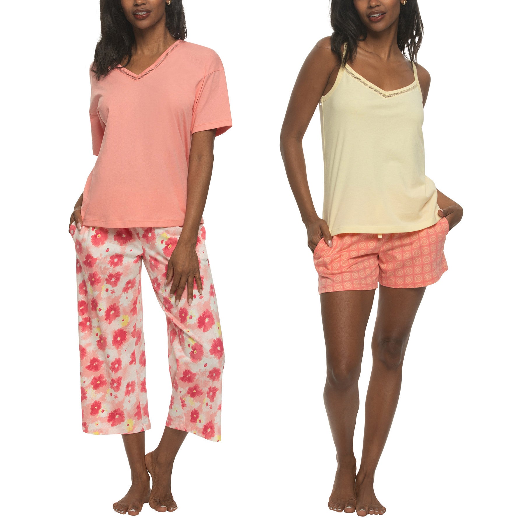 Felina Women's Cotton 4-piece PJ Set