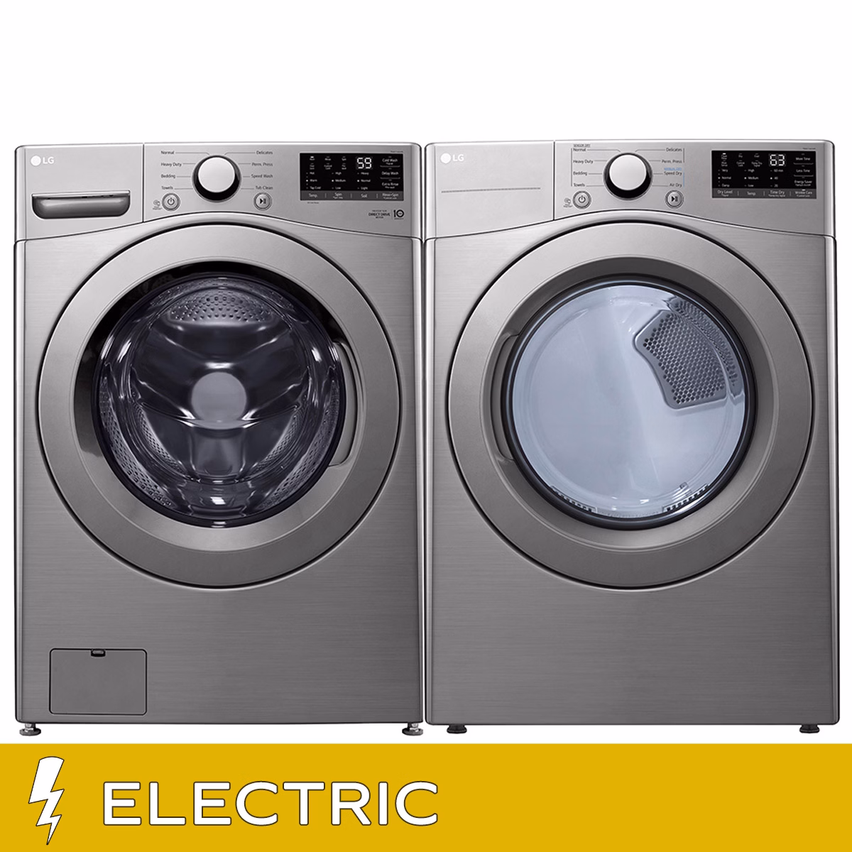 LG laundry bundle 5.2 cu. ft. front load washer and 7.4 cu. ft. electric dryer