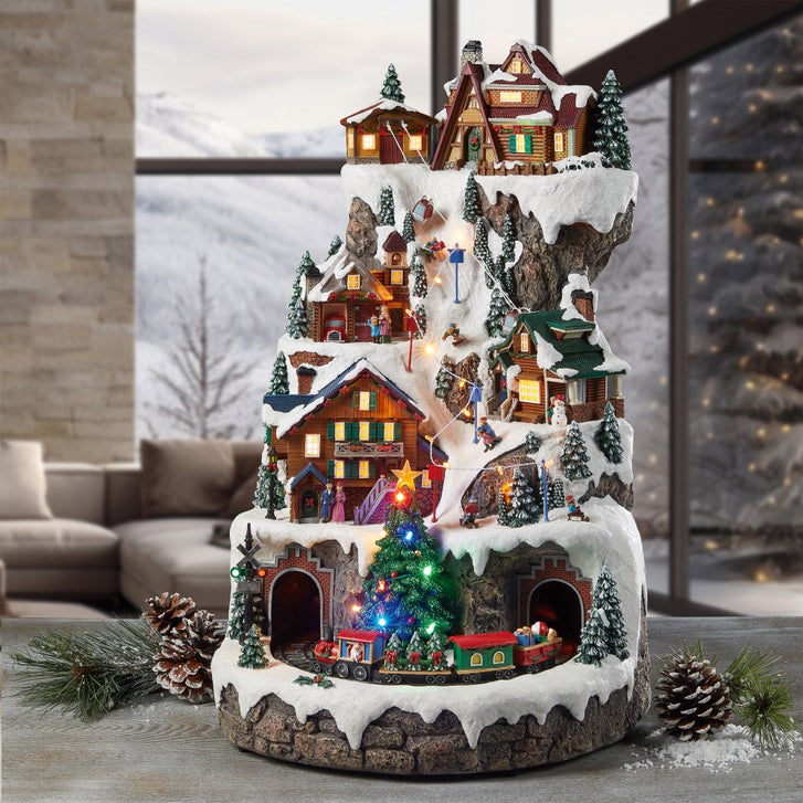 極美品 希少 コストコ クリスマス ビレッジ Animated Village Holiday Animated Ski Mountain | Costco