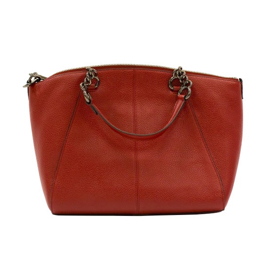 Coach Pebble Chain Prairie Satchel, Dark Cherry | Costco